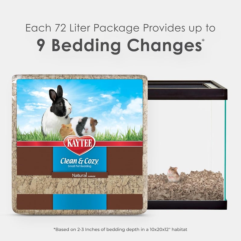 Kaytee Clean & Cozy Natural Bedding For Pet Guinea Pigs, Rabbits, Hamsters, Gerbils, and Chinchillas, 72 Liters - Image 2