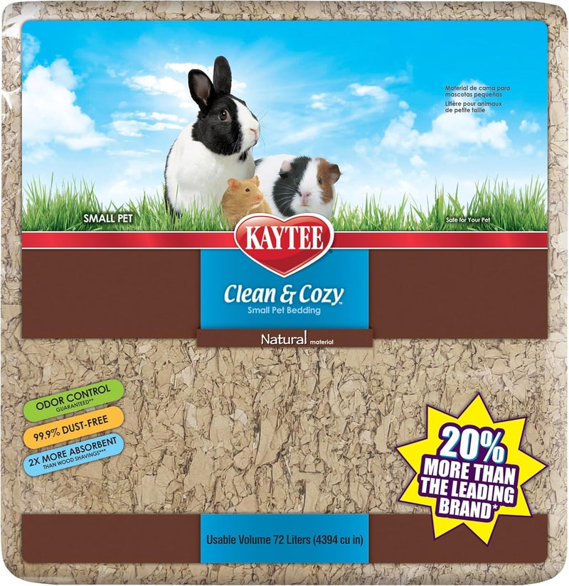 Kaytee Clean & Cozy Natural Bedding For Pet Guinea Pigs, Rabbits, Hamsters, Gerbils, and Chinchillas, 72 Liters - Image 1