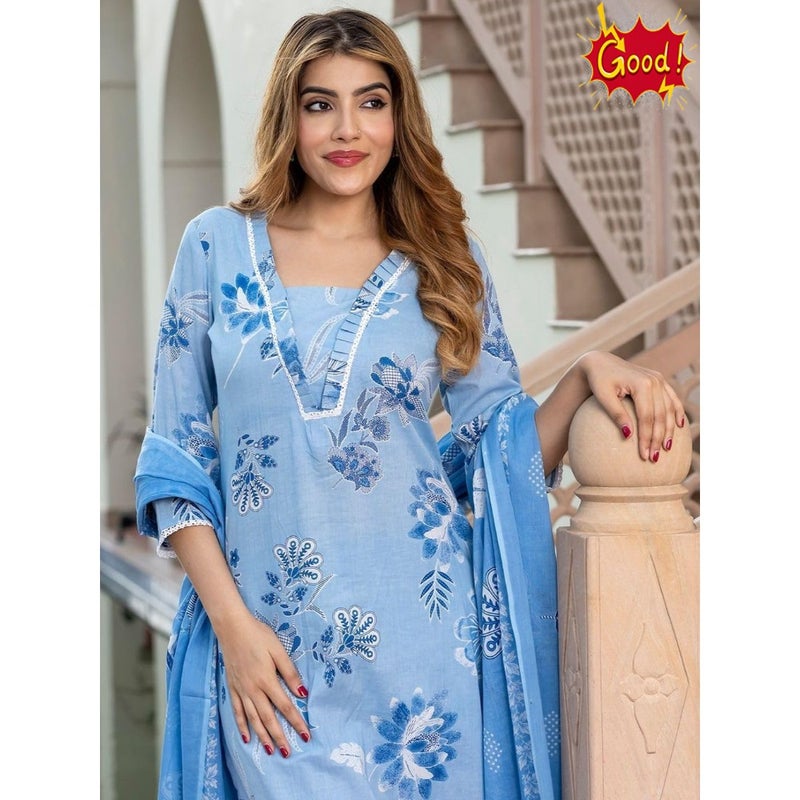 Women Kurti and Palazzo Set with Dupatta Ladies Kurta Pants Salwar Suit Ready to Wear - Image 3