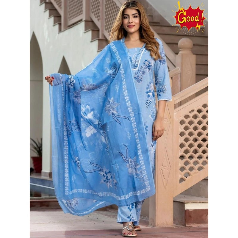Women Kurti and Palazzo Set with Dupatta Ladies Kurta Pants Salwar Suit Ready to Wear - Image 5