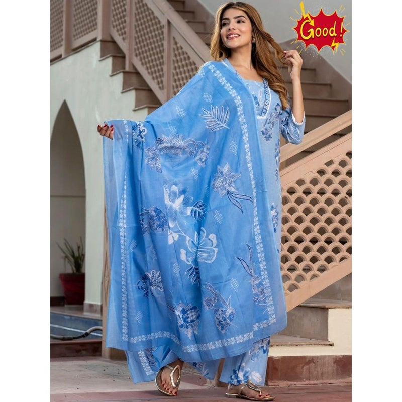 Women Kurti and Palazzo Set with Dupatta Ladies Kurta Pants Salwar Suit Ready to Wear - Image 4