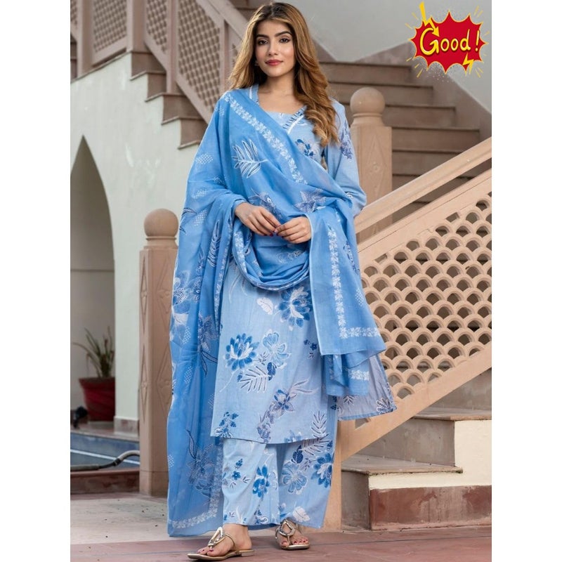 Women Kurti and Palazzo Set with Dupatta Ladies Kurta Pants Salwar Suit Ready to Wear - Image 2