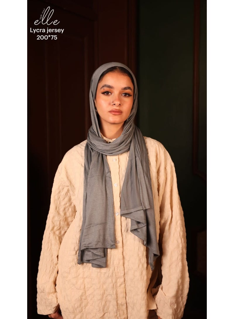 Lycra Jersey Hijab with Cotton Undercap – Stylish Islamic Scarf & Comfortable Shawl - Size 200×75 cm