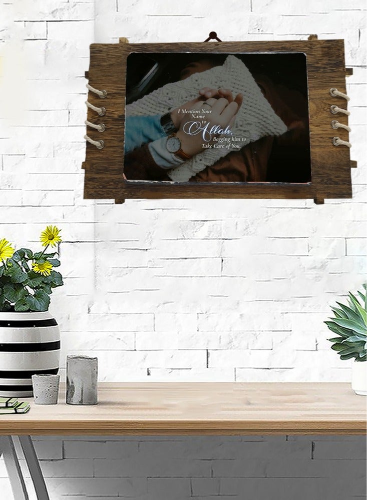 Service Zone Protective Printed White Rectangle Shape Marble Photo Frame for Table Top I Mention Your Name To Allah  - Image 2