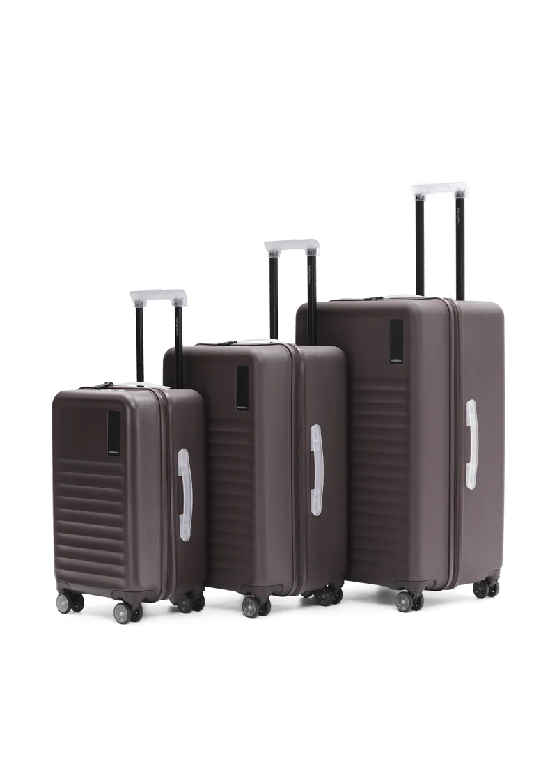 Mokobara The Aisle Trunk Set Of 3 - Durable Polycarbonate Material | Mocha Brown, Cool Beans