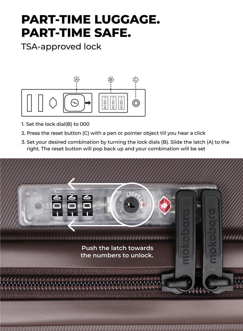 Mokobara The Aisle Trunk Set Of 3 - Durable Polycarbonate Material | Mocha Brown, Cool Beans - Image 4