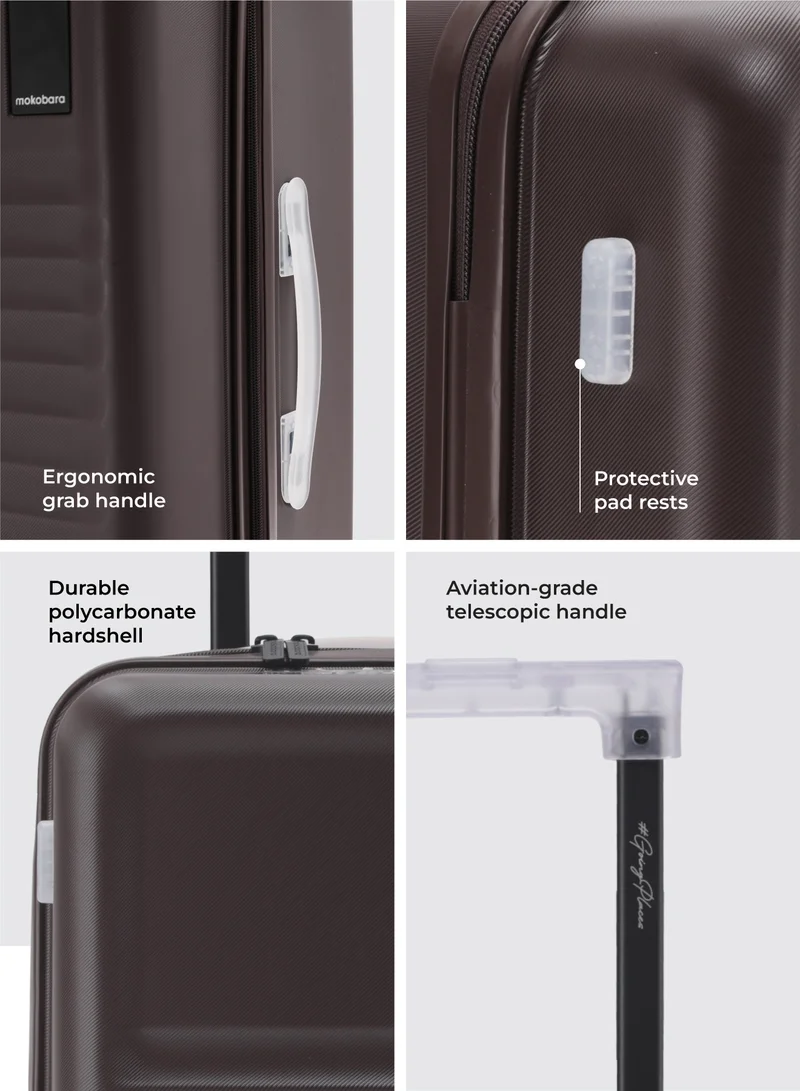 Mokobara The Aisle Trunk Set Of 3 - Durable Polycarbonate Material | Mocha Brown, Cool Beans