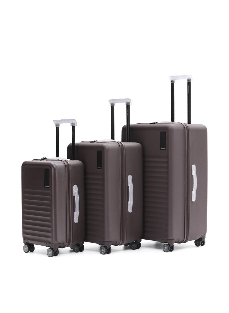 Mokobara Aisle Trunk Luggage Set of 3 | Cabin 40L + Check-in 70L + Large 105L | Makrolon Hardshell | TSA Lock, YKK Zippers & Ninja Wheels | Brown (Cool Beans) - Image 1