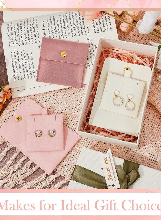 Ferreve 20 Set Jewelry Pouch with Insert Pad Snap Button Microfiber Jewelry Packaging Gift Bags for Bracelet Ring (Mixed Color) - Image 3