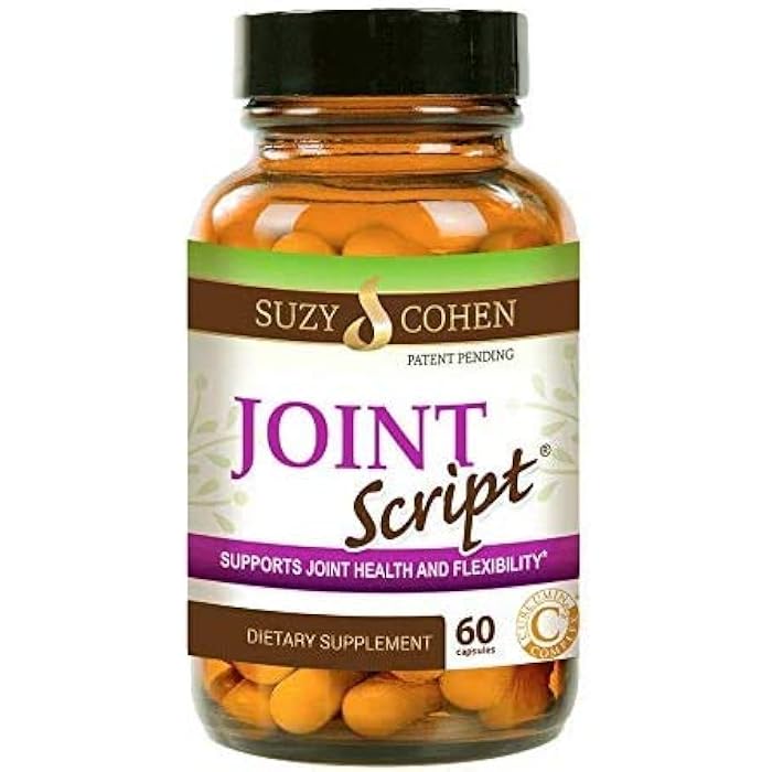 Script Essentials Joint Script: Joint Comfort Formula with Curcumin MSM, Collagen & Boswellia | Suzy Cohen hyaluronic acid, C3 curcumin, MSM, collagen peptides, ginger & boswellia for flexibility, tendons and cartilage - Image 1