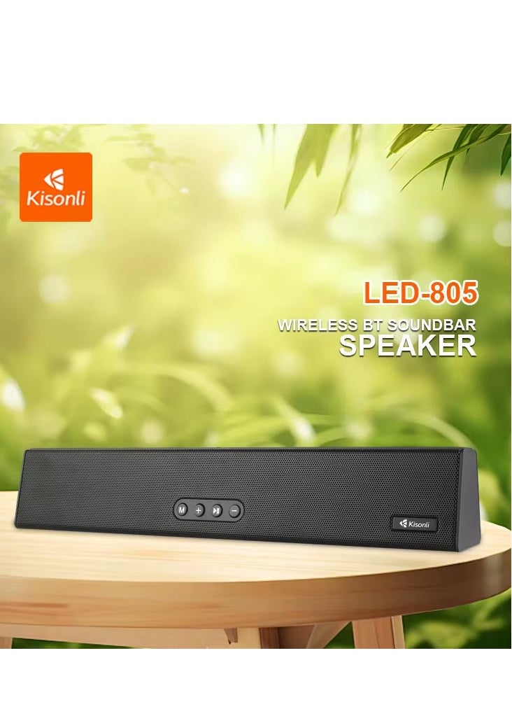Kisonli LED-805 Portable Wireless Sound Bar Bluetooth - Black