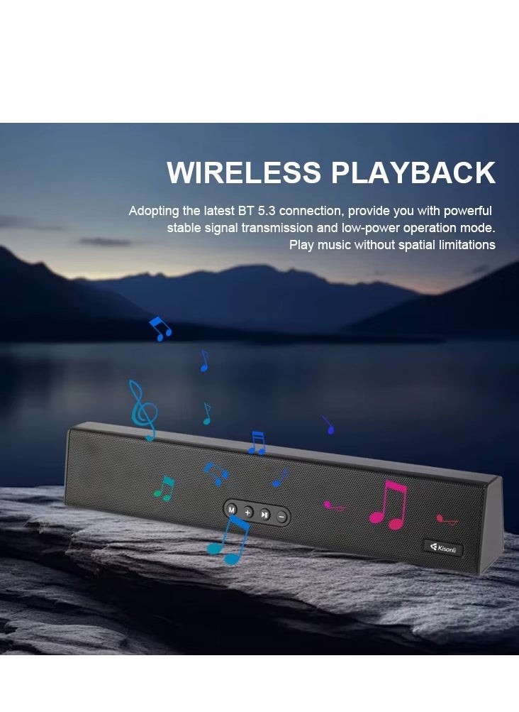 Kisonli LED-805 Portable Wireless Sound Bar Bluetooth - Black