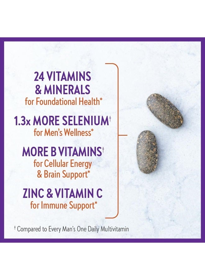 New Chapter Men's Multivitamin Advanced Formula for Stress, Brain, Immune, Heart & Energy Support, Higher Levels of Whole-Food Fermented Essential Nutrients for Men + Selenium + B Vitamins, 120 ct - Image 3