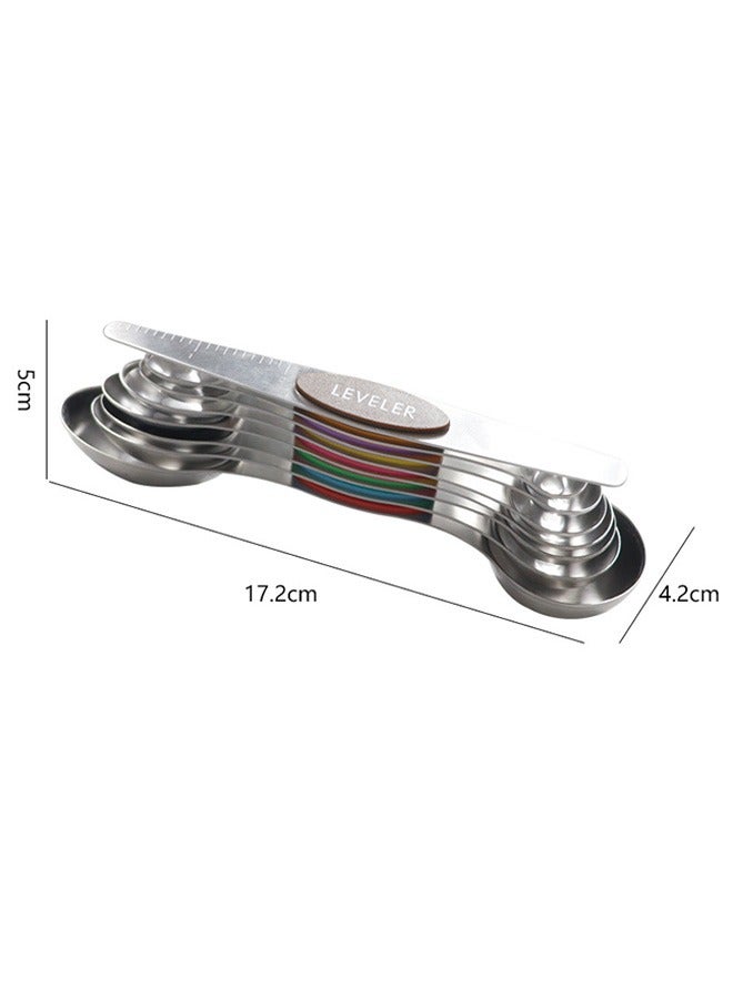 Magnetic Measuring Spoon Set, Stainless Steel Double Sided Stackable Measuring Teaspoons, Seasoning Spoons for Kitchen, Measuring Dry or Liquid, Fits Spice Seasoning Jars 8 Pieces - Image 3