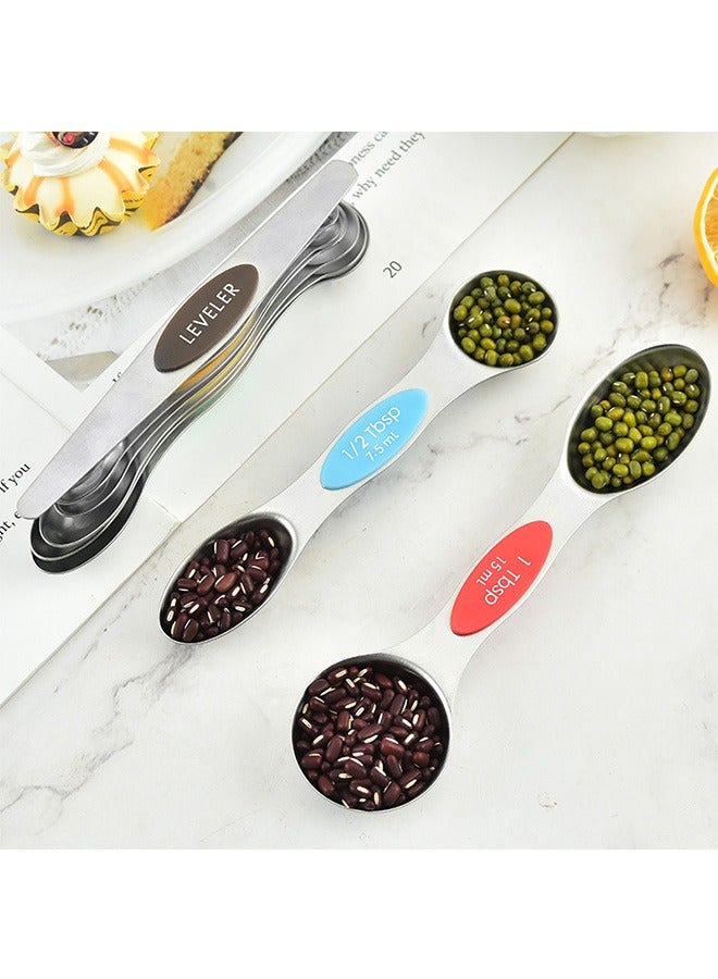 Magnetic Measuring Spoon Set, Stainless Steel Double Sided Stackable Measuring Teaspoons, Seasoning Spoons for Kitchen, Measuring Dry or Liquid, Fits Spice Seasoning Jars 8 Pieces - Image 5