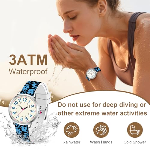 Asan Ge Black Blue Women's Silicone Watch, Large Dial Fashionable Waterproof Wrist Watch, Easy to Read, Multiple Colors Available, Suitable for Casual Outdoors - Image 4