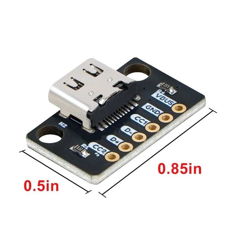 Treedix 4pcs USB Type-C Breakout Board Serial Basic Breakout Female Connector Immersion Gold PCB Converter Board - Image 2