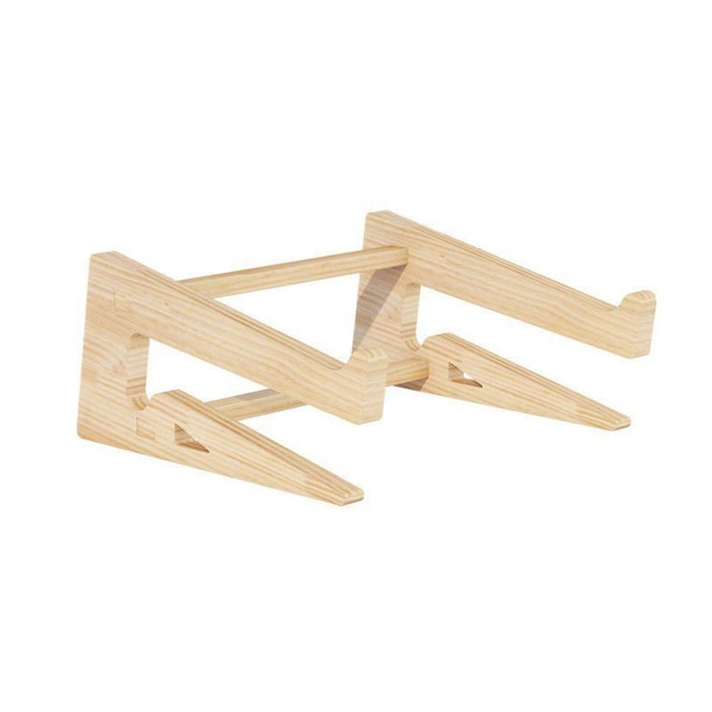 Solid Wood Laptop Stand for 12 to 14 7 Inch Notebooks Ergonomic Height Adjustable Desk Rack - Image 2