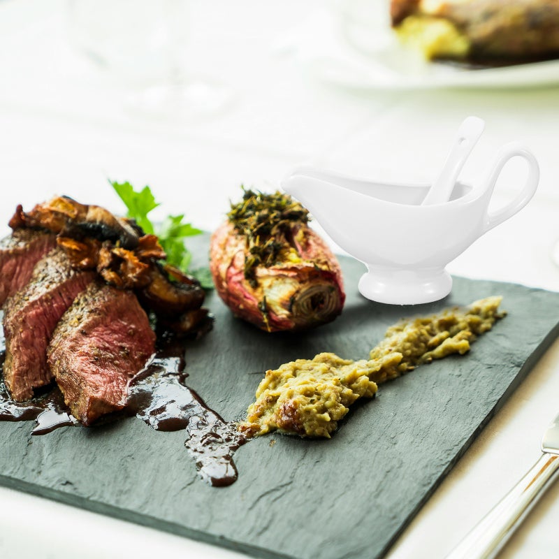 Gravy Boat With Depth Spoon Ceramic Pitcher Ceramic Sauce Serving Dish Coffee Cream Pitcher - Image 2