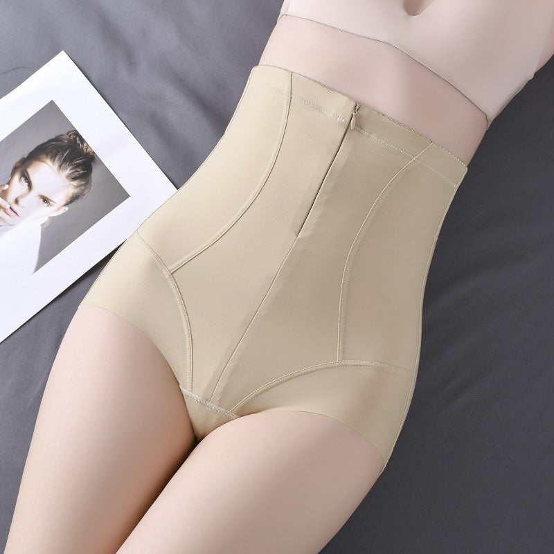 High Waist Zipper Belly Tight Pants Strong Effect Small Belly Tight Postpartum Shaped Boxer Briefs Belted Waist Hip Triangle Leggings - Image 1