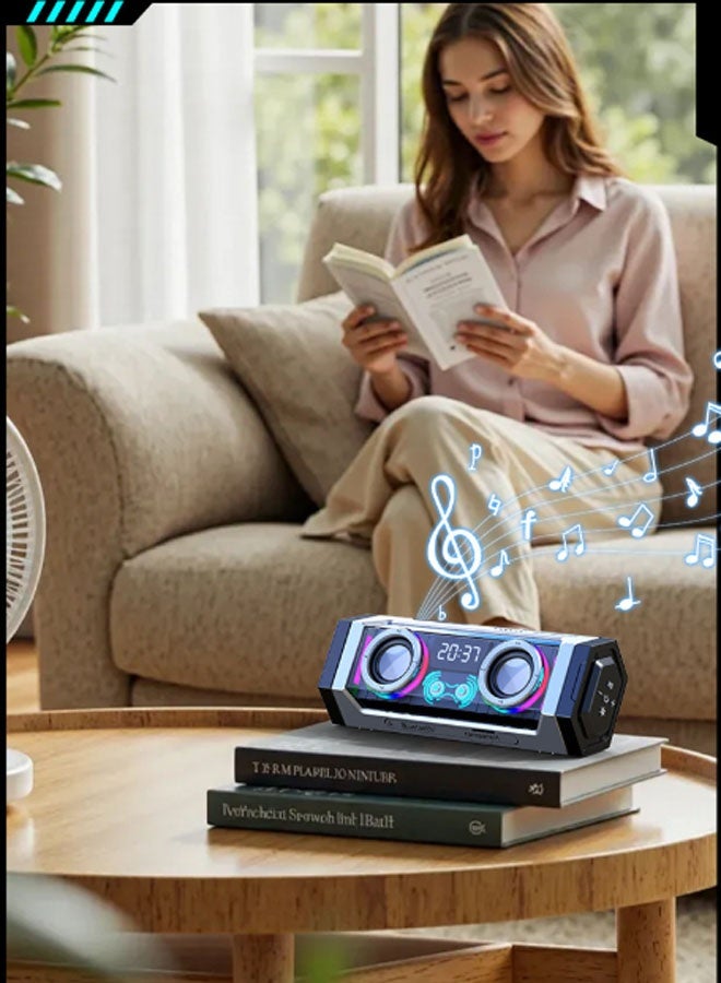 نيوترل مكبر صوت لاسلكي Bluetooth V18 Mecha Esports يتميز بمكبر صوت عالي الطاقة 10 وات وإضاءة RGB مبهرة، ويوفر وظائف تشغيل الموسيقى والرد على المكالمات. مثالي للألعاب الإلكترونية ومشاهدة الأفلام وحفلات أعياد الميلاد ومناسبات تناول الطعام في الهواء الطلق. - Image 5