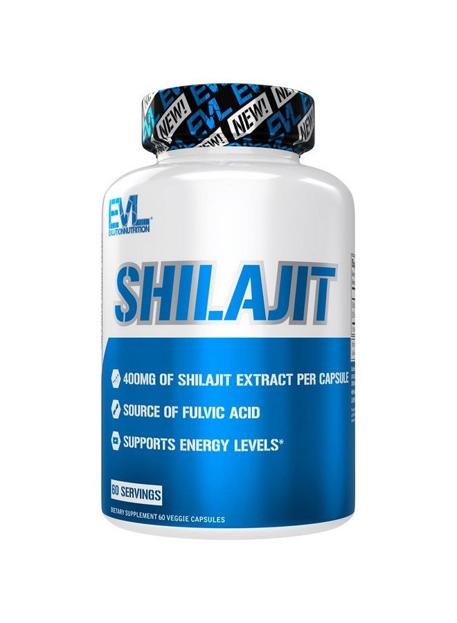 Evlution Nutrition Shilajit - Energy Support - 400mg Shilajit Extract - Fulvic Acid Supplement - Vegetarian Capsules - for Workout Performance - 60 Servings - Image 1