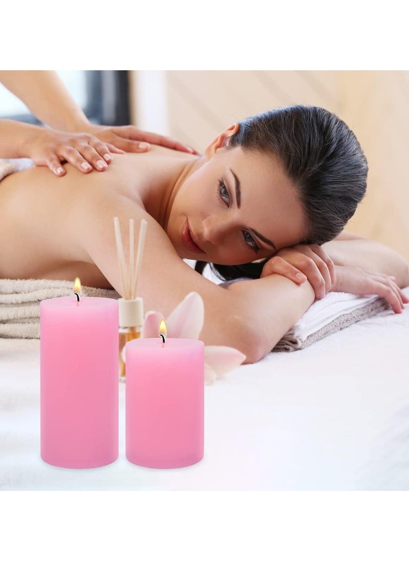 لوكاداه شموع لوكاده الوردية المعطرة، ساعات احتراق طويلة، شموع رومانسية مزخرفة، شموع سبا، شموع عيد الحب - شمعة عطلة رومانسية محترقة بدون قطرات | مجموعة من 3 شموع كبيرة  - Image 2