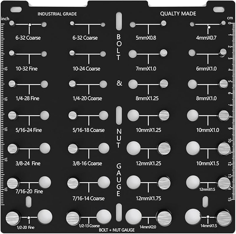 14 Standard 14 Metric Thread Gauge Screw Nut Size Identification Checker - Image 4