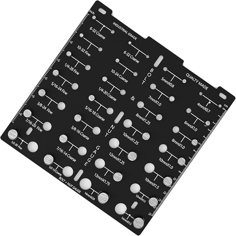 14 Standard 14 Metric Thread Gauge Screw Nut Size Identification Checker - Image 1