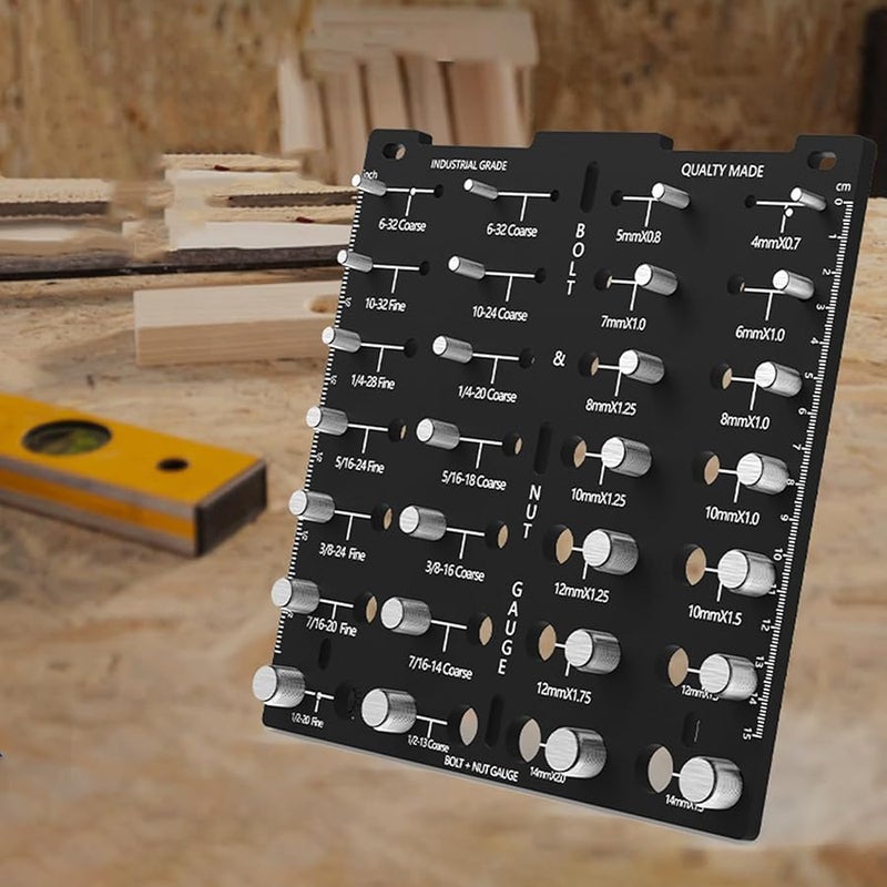 14 Standard 14 Metric Thread Gauge Screw Nut Size Identification Checker - Image 3