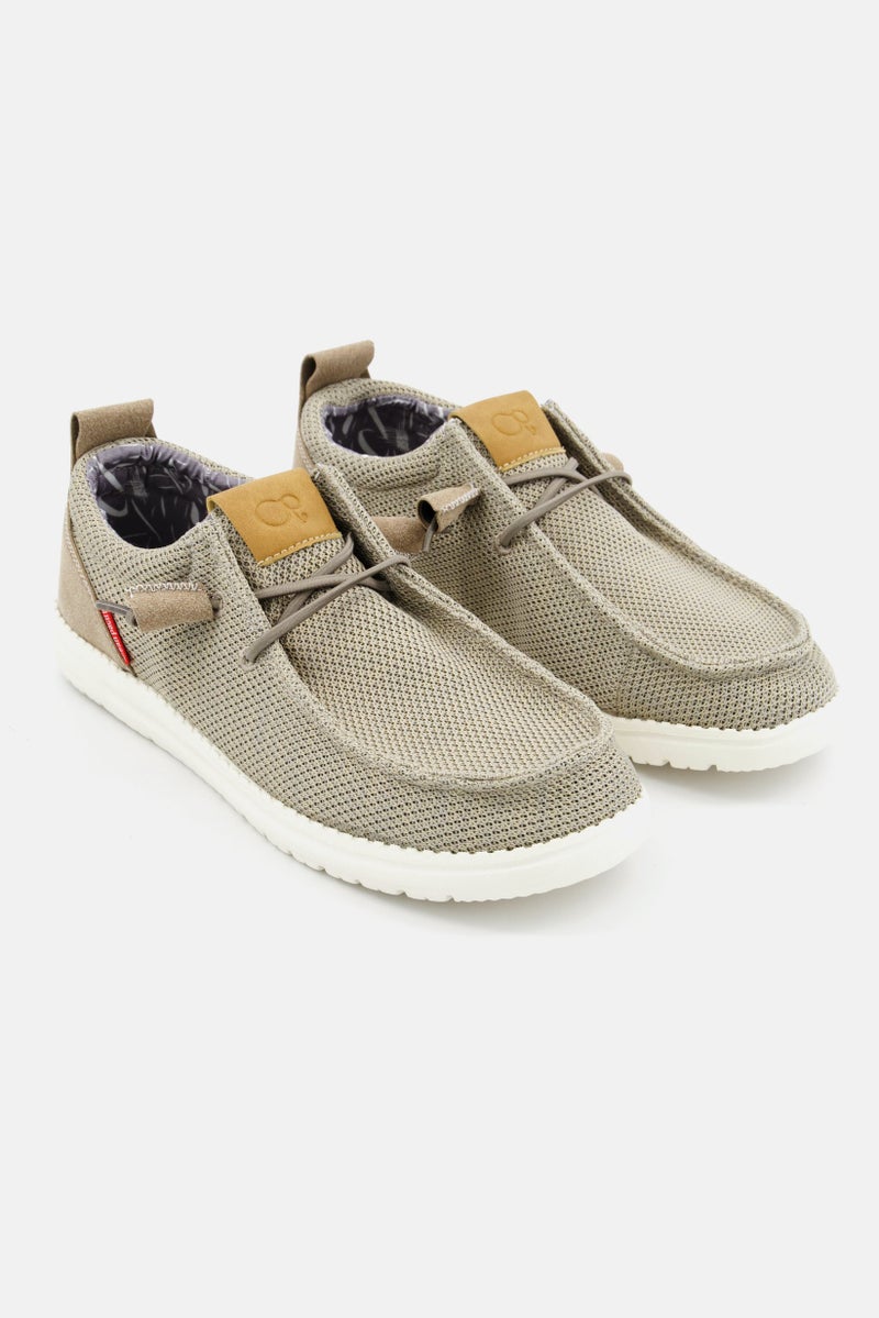Ocean Pacific Men Lace Up Closed Toe Casual Shoes, Beige - Image 1