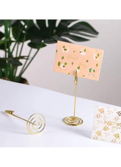 KASTWAVE 12pcs Place Card Holder Memo Clip Photo Table Number Gold Holder Stand Paper Menu Stand  - Image 4