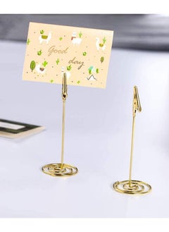 KASTWAVE 12pcs Place Card Holder Memo Clip Photo Table Number Gold Holder Stand Paper Menu Stand  - Image 2
