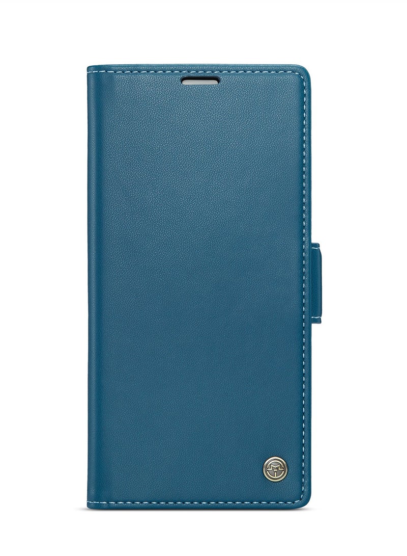 CaseMe Phone Case Luxury PU Leather Design Anti Fingerprint 023 Flip Cover Card Slot Holder Cover For Honor 200 (Blue) - Image 1