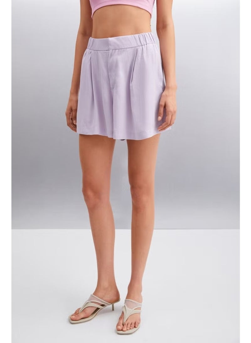 GRIMELANGE JAMI 100% Viscose Slim Women's Lilac Shorts - Image 3