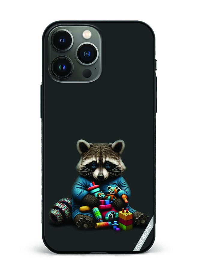 COVERSCART Protective Case Cover For Apple iPhone 13 Pro Max Raccoon Design Black