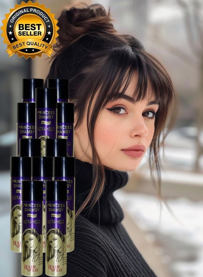 PRINCESS CHAMSY 12 Pieces Ultra Hold Hair Spray 90ML - Image 1