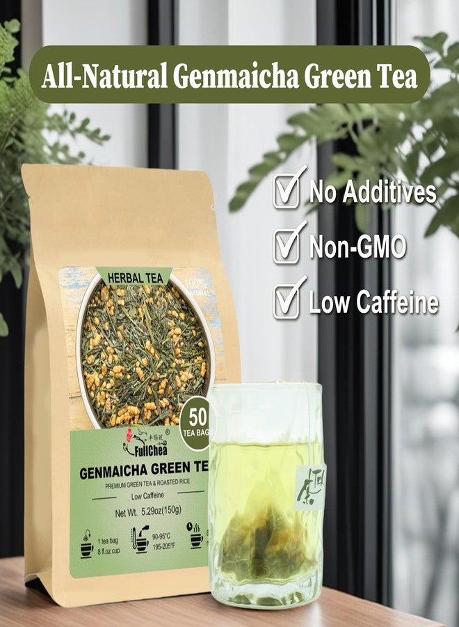FullChea - Genmaicha Tea Bags, 50 Count, Green Tea with Roasted Rice - Image 3