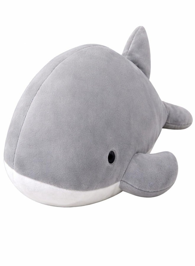 Adhigams Soft Plush Stuffed Whale Toy Cute Kids Baby Cushion Pillow Grey Polyester 40cm Single Piece Nursery Decor Gift Hugging Sleeping Comfort Animal Home Use - Image 1