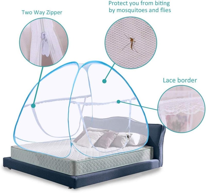 Styleys شبكة البعوض الملكية من ستايلز لحجم السرير المزدوج | 30 GSM متينة قابلة للطي | تصميم قابل للفتح، مقاومة للتآكل، قوية وسهلة الاستخدام | مظلة أنيقة لغرفة النوم أو الاستخدام الخارجي (وردي) - Image 2
