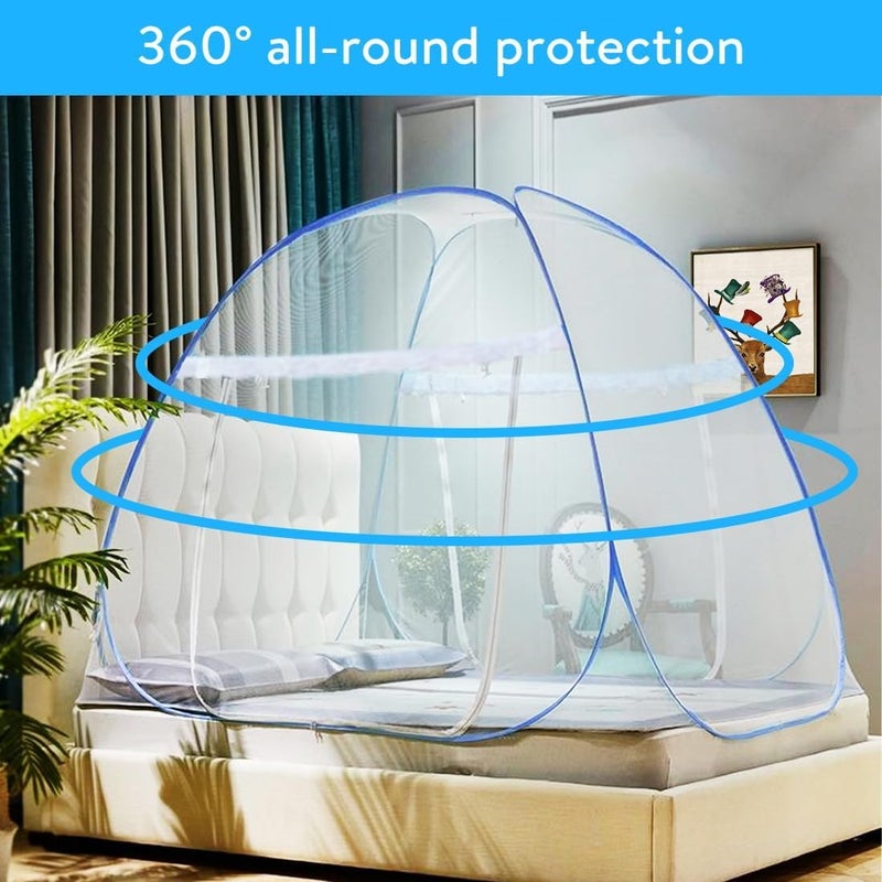 Styleys شبكة البعوض الملكية من ستايلز لحجم السرير المزدوج | 30 GSM متينة قابلة للطي | تصميم قابل للفتح، مقاومة للتآكل، قوية وسهلة الاستخدام | مظلة أنيقة لغرفة النوم أو الاستخدام الخارجي (وردي) - Image 4