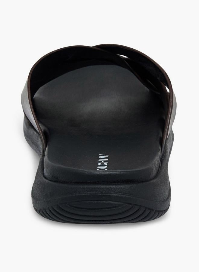 DUCHINI Men Leather Cross Strap Sandals - Image 5