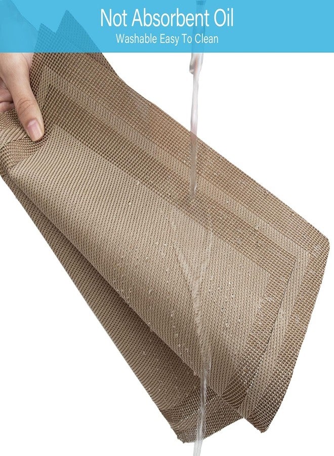 Cilveec Table Mats Set of 6, Size 45 x 30cm, Non-Slip Crossweave Woven PVC, Washable/Heat and Stain Resistant, Indoor/Outdoor Placemats, Brown / 6Pcs - Image 3
