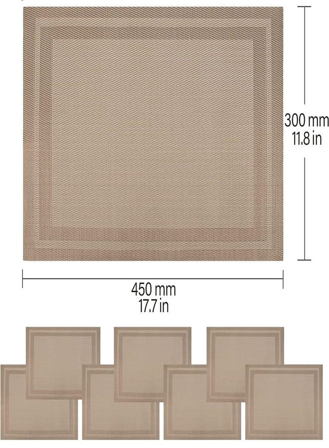 Cilveec Table Mats Set of 6, Size 45 x 30cm, Non-Slip Crossweave Woven PVC, Washable/Heat and Stain Resistant, Indoor/Outdoor Placemats, Brown / 6Pcs - Image 4