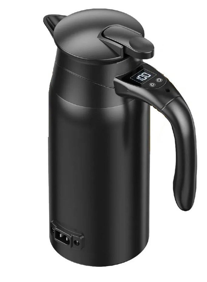 Denx Car Electric Kettle – 800ml Smart Travel Kettle with Dual Voltage 12V/24V, Digital Display & Stainless Steel Build - Image 1