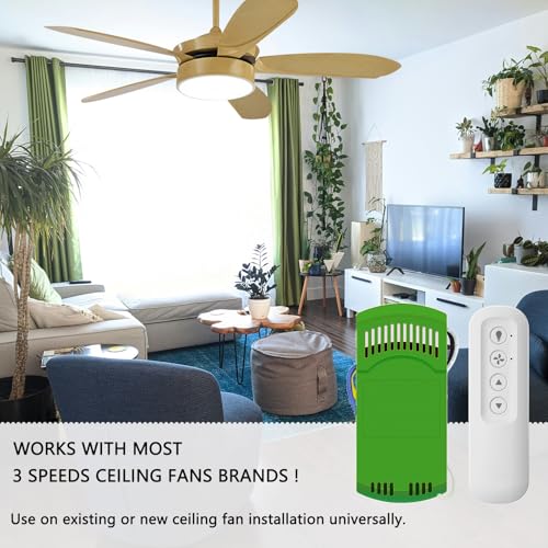 COREBAY Ceiling Fan Remote Control Kit with Receiver, Replacement for Hunter 99770, 99772, 99392, 99813, Universal 3-Speeds Remote Control Kit, Fans Control with Dimmer - Image 3