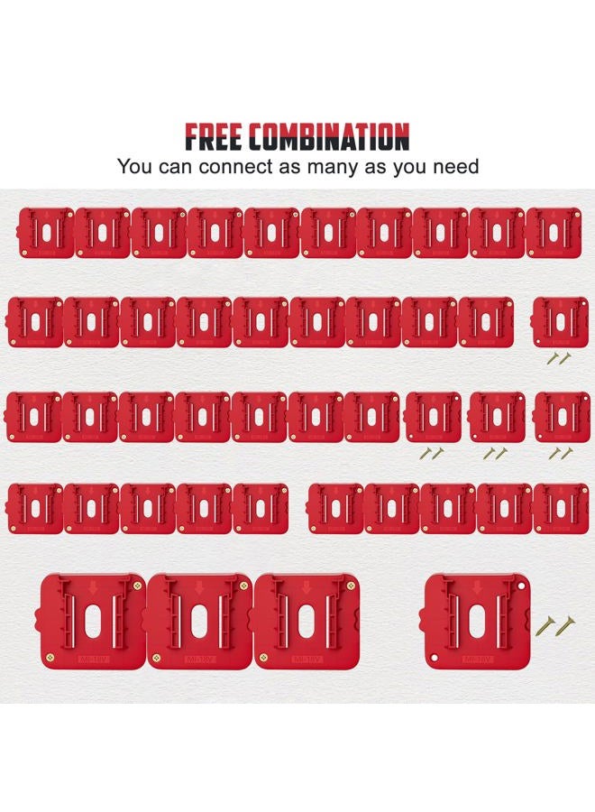 Crivnhar 20 Pack Battery Holders and Tool Holders for Milwaukee 18V Power Tools, 10 Pack Battery Mounts Dock Holder Hangers Fit for 18V Batteries, 10 Pack Wall Mount Drill Tool Storage Holder(w/60 Screws) - Image 5