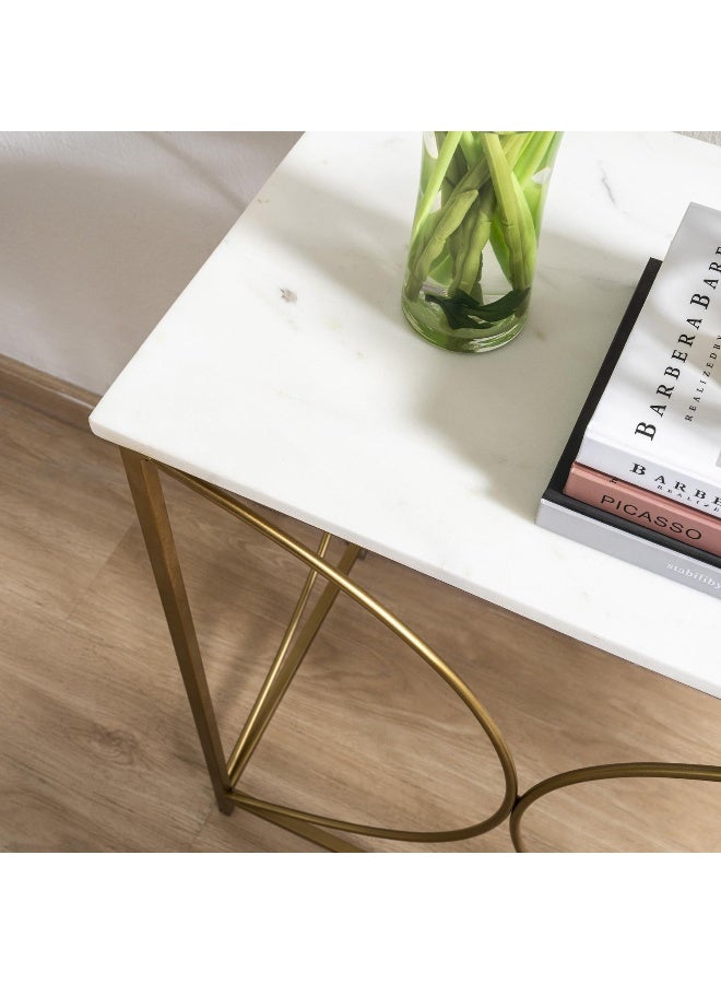 Pan Home Edifice New Console Table Set Of 2 Marble - White And Gold ~ White  - Image 4