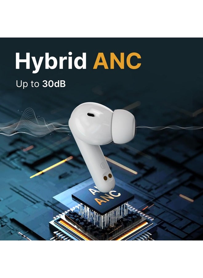 Crossbeats CrossBeats Sonic 3 TWS in Ear ANC Ear Buds | 30dB Hybrid | 360° Spatial Audio | 100hr Playtime Bluetooth Earphones | Truly Wireless Gaming Buds | 3D Sound | 40ms Low Latency | Dual EQ Modes (White)  - Image 5