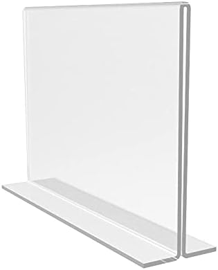 FixtureDisplays 12PK 6 x 4 Clear Acrylic Sign Holder for Tabletops Horizontal Table Tent Frame Photo Sign Menu Bottom Insert 1119326X4NEW12PKNPF Peel Off Protective FilmWhite Before use - Image 2